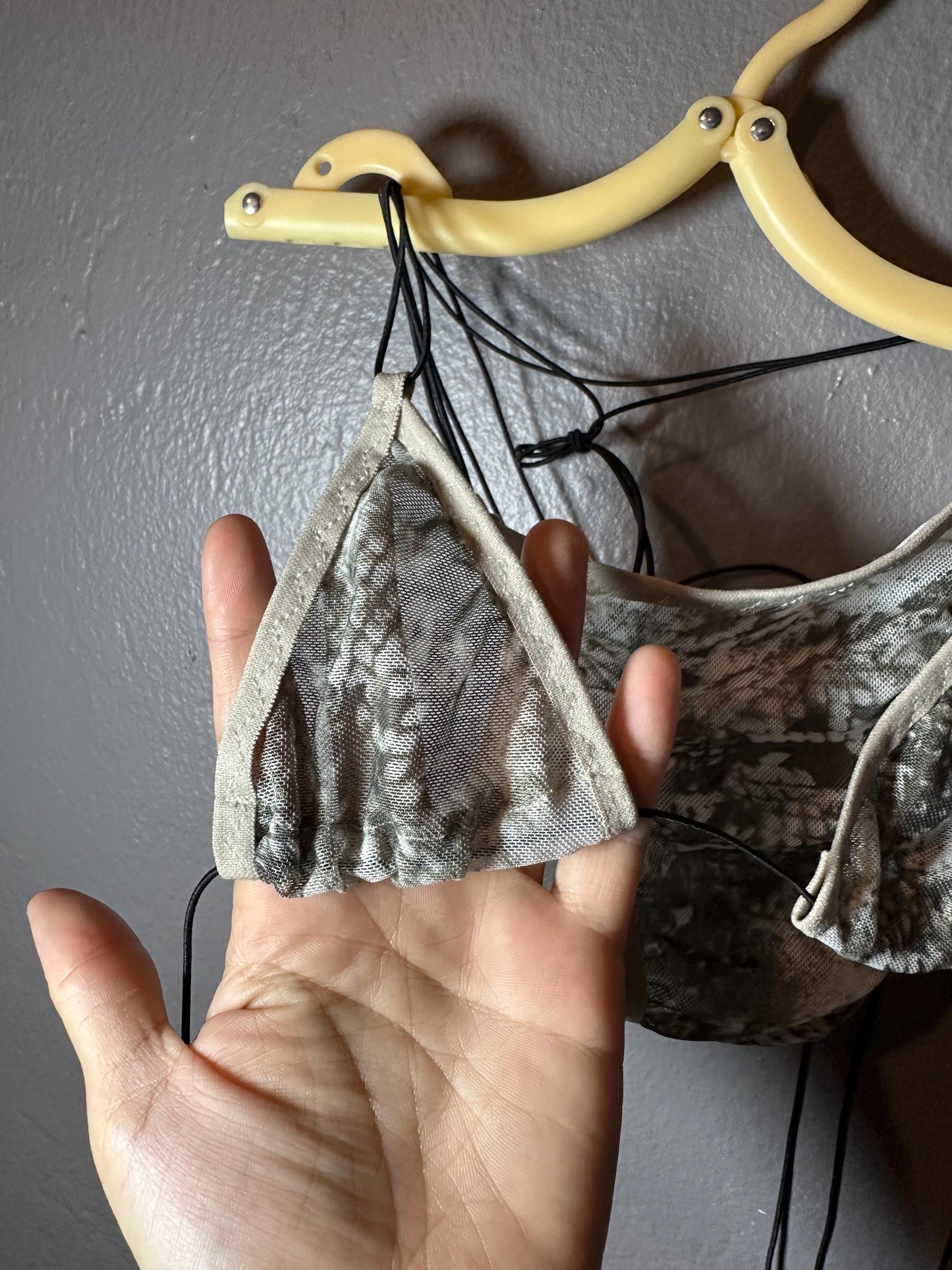 Mesh Snakeskin Print See Through Stripper Microkini; Exotic Dancewear Transparent Low Cut Thong Bikini Lingerie,